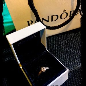 Pandora Shimmering Knot sterling silver ring Sz 7